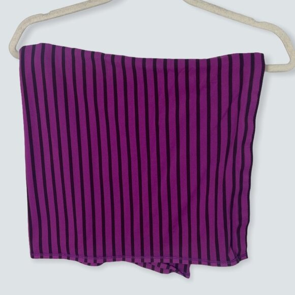 Lululemon Vinyasa Scarf Purple Stripe Bordeaux Snap Convertible Wrap Lightweight - Picture 5 of 15